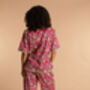 Indian Cotton Fuchsia Freesia Print Pyjama Set, thumbnail 2 of 4