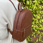 Dark Tan Leather Backpack, thumbnail 3 of 3