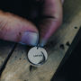Personalised Men's Silver Disc Necklace On Leather Cord, thumbnail 3 of 7