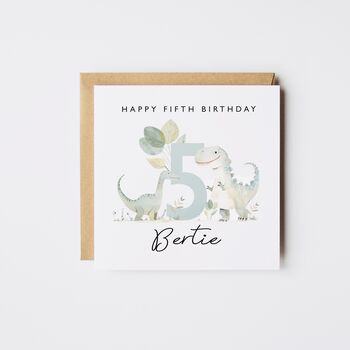 Dinosaur 1st Birthday Card For Boy *Age Options, 5 of 5