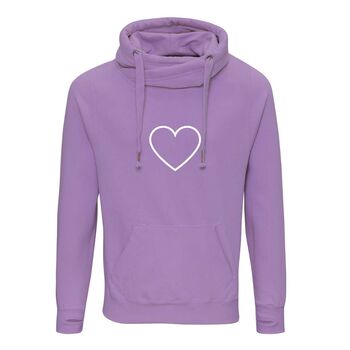 Pink Heart Cross Neck Hoody Personalised, 3 of 4