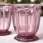 Bella Perle Embossed Amethyst Short Tumbler Glass, thumbnail 1 of 4