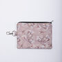 Skeletal Leaves Blush Silk Zipped Pouch Bag, thumbnail 4 of 4