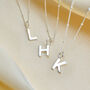 Sterling Silver Modern Initial Charm Necklace, thumbnail 3 of 6