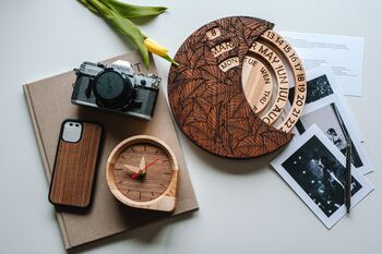 Eco Friendly Crafted Wooden Table Clock, 5 of 7