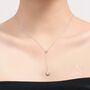 Droplet Clear Cz Lariat Pendant Necklace, thumbnail 6 of 12