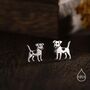 Sterling Silver Tiny Jack Russell Dog Stud Earrings, thumbnail 6 of 12