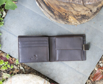 Men's Luxury Brown Leather Wallet Notecase Design Rfid Safe Personalised, 4 of 6