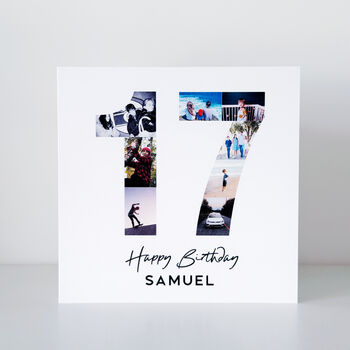Personalised 17th Birthday Photo Collage Card, 2 of 8