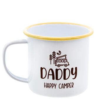Personalised Happy Camper Enamel Camping Mug, 9 of 9