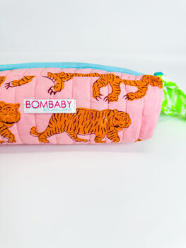 Handmade Quilted Pencil Case | Pink Tiger, 2 of 3