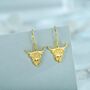 Highland Cow Drop Dangling Earrings In Sterling Silver, thumbnail 6 of 11