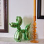 Electro Plated Green Balloon Dog Figure, thumbnail 3 of 7