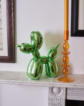 Electro Plated Green Balloon Dog Figure, 3 of 7