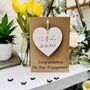 Personalised Engagement Card Heart Wooden Keepsake, thumbnail 1 of 6
