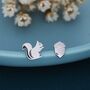 Mismatched Squirrel And Acorn Stud Earrings, thumbnail 4 of 12