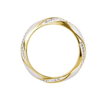 Evoke Gold Plated Crystal Enamel Stacker Ring, 4 of 5