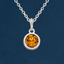 Personalised Sterling Silver November Citrine Birthstone Necklace, thumbnail 2 of 12