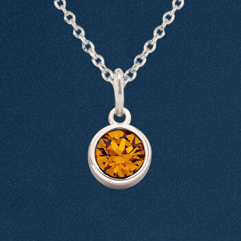 Personalised Sterling Silver November Citrine Birthstone Necklace, 2 of 12