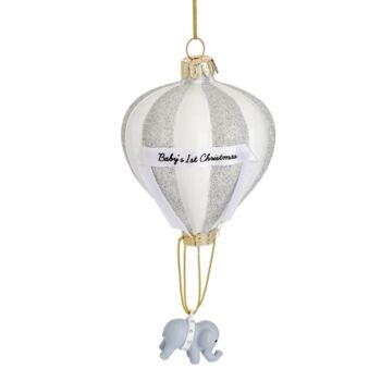 Babies First Christmas Hot Air Balloon Bauble, 2 of 4