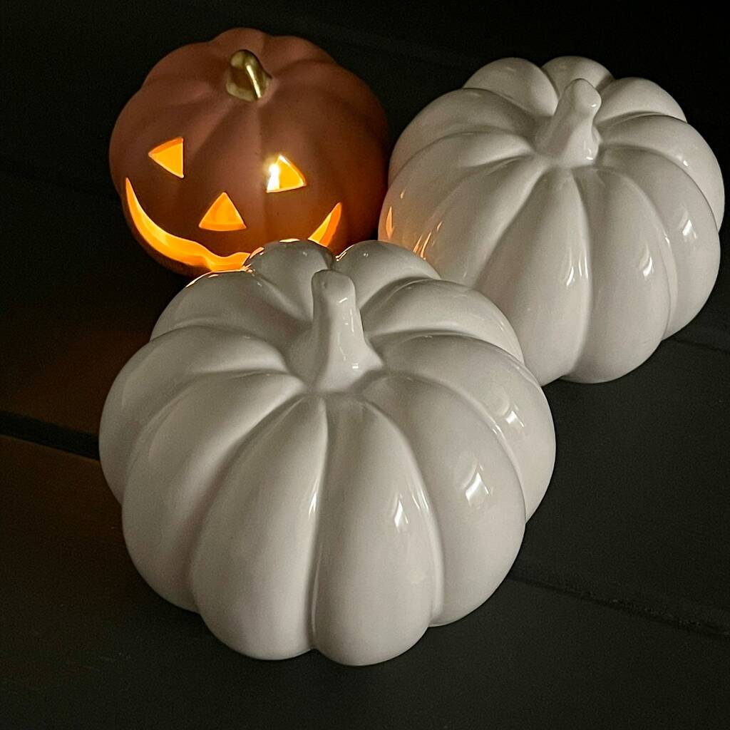 White Gloss Large Ceramic Pumpkin By Nest Gifts   Original White Gloss Large Ceramic Pumpkin 