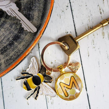 Personalised Queen Bee Keyring With Charm, 4 of 4