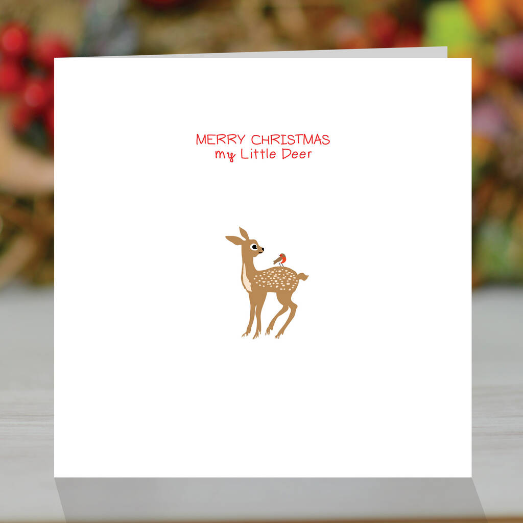 'Merry Christmas My Little Deer' Xmas Card By Loveday Designs