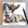 Border Terrier Dog Birthday Card. Mans Best Friend, thumbnail 1 of 2