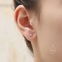 Tiny Hydrangea Flower Inspired Screw Back Earrings In Sterling Silver, thumbnail 6 of 12