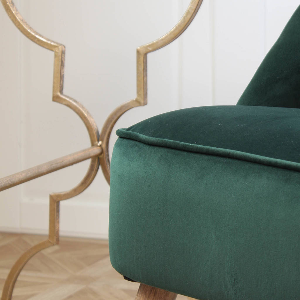 green velvet occasional chair by marquis & dawe