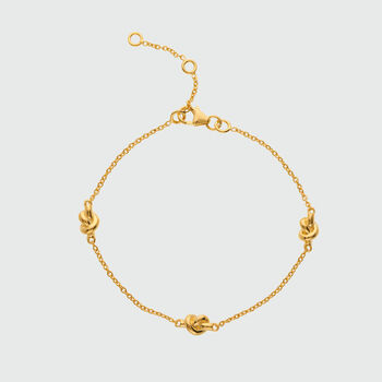 St Ives Gold Plated Knot Bracelet, 3 of 4
