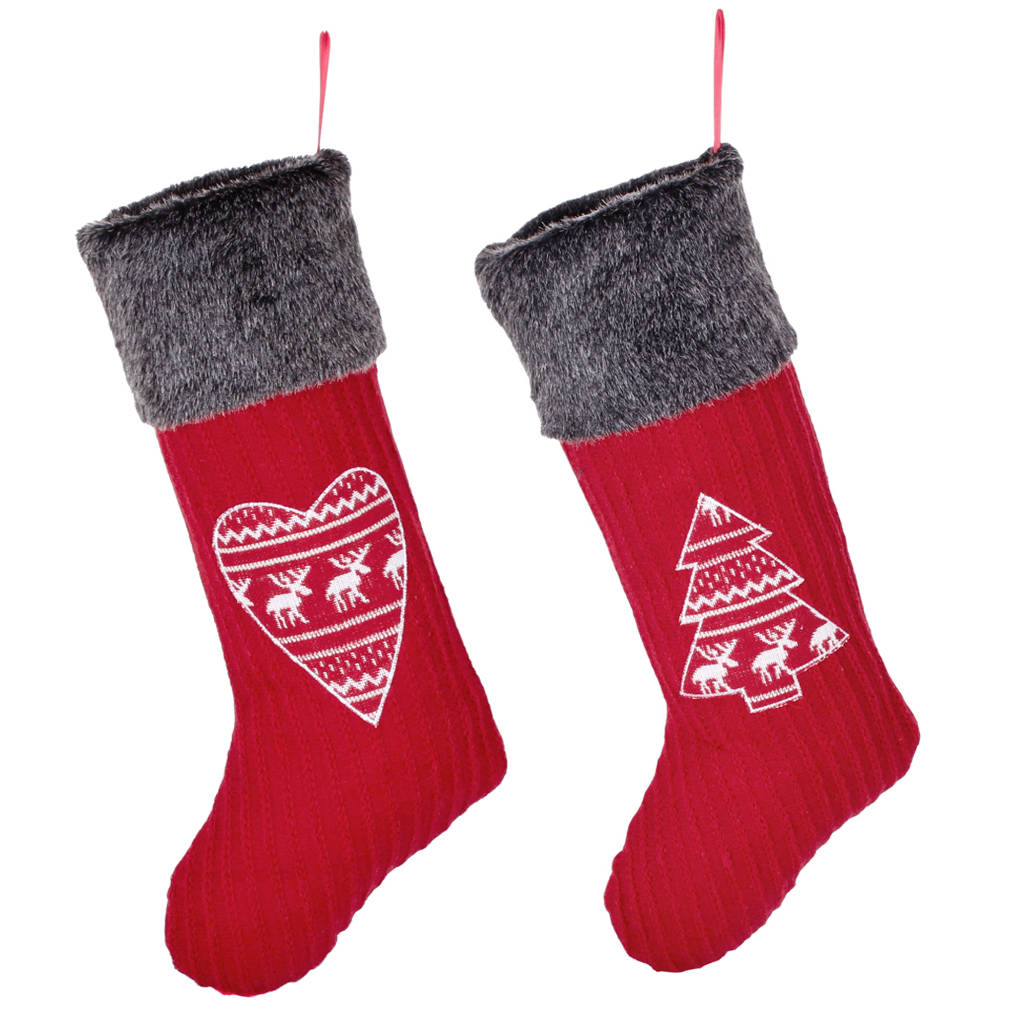Personalised Nordic Christmas Stockings With Faux Fur