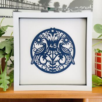 Personalised 45th Sapphire Anniversary Framed Paper Cut, 11 of 12