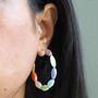 Colourful Glass Beaded Hoop Earrings In Gold Plating, thumbnail 3 of 5