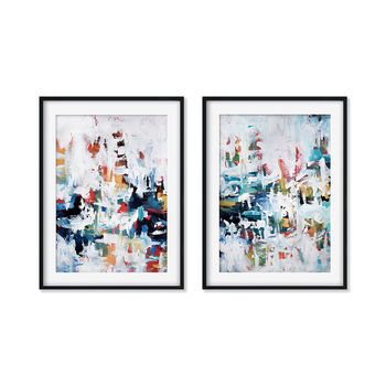 Modern Abstract Art Blue Framed Art Prints Set Of Two, 6 of 7