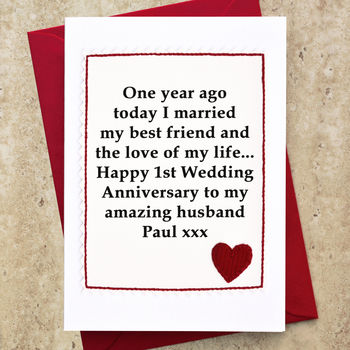 Personalised 1st Wedding Anniversary Card, 2 of 5