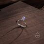 Minimalist Moonstone V Ring In Sterling Silver, thumbnail 4 of 10