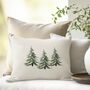 Fir Tree Cushion – Cream Linen Or White Velvet Two Sizes, thumbnail 2 of 6