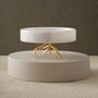Handmade White Marble Cake Stand With Gold Root Base, thumbnail 1 of 2