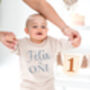 Embroidered Personalised Name 'Is One' First Birthday Sweatshirt Jumper, thumbnail 2 of 6