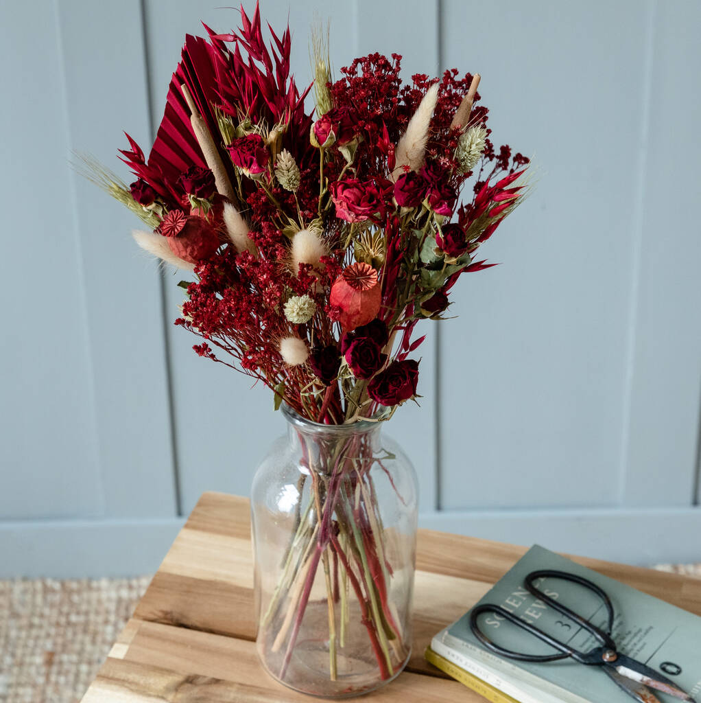 Red Rose Dried Flower Bouquet, 1 of 2