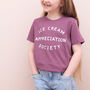 'Ice Cream Appreciation Society' Kid's Berry T Shirt, thumbnail 4 of 7