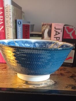 Blue Floral Japanese Kintsugi Bowl, 3 of 4
