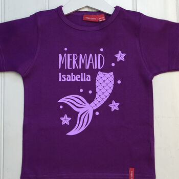 Personalised Girls Mermaid T Shirt, 3 of 9