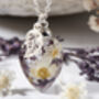 Preserved Purple Flower Sterling Silver Necklace, thumbnail 2 of 3