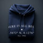 Personalised “Coordinates Hoodie – Where It All Began”, thumbnail 2 of 11