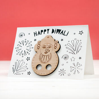 Diwali Lakshmi Finger Puppet And Colouring In Card, 3 of 4