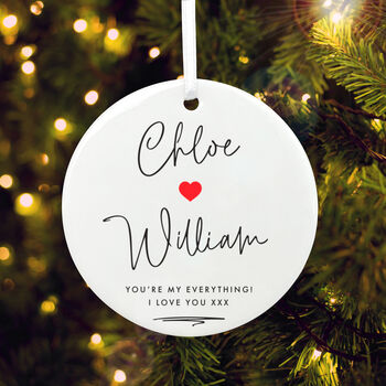 Couples Ceramic Disc Hanging Decoration Bauble + Gift Box, 6 of 6