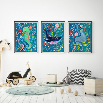 Sea Animal Nursery Print Set Of Six, 4 of 9