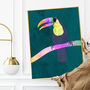Custom Toucan Bird Rainbow Personalised Art Print, thumbnail 4 of 7